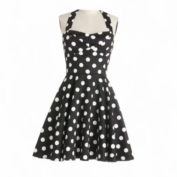 Modcloth IXIA polka dot Traveling Cupcake Dress SZ M - Picture 3 of 8